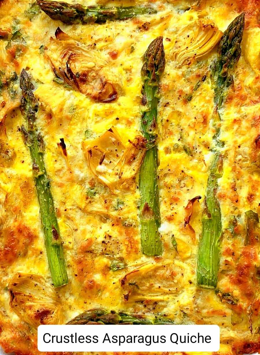 Crustless Asparagus Quiche - a perfect recipe for lunches and picnics using fresh asparagus, Crustless quiches are a great option for when you are trying to be healthier or watch the calories.
