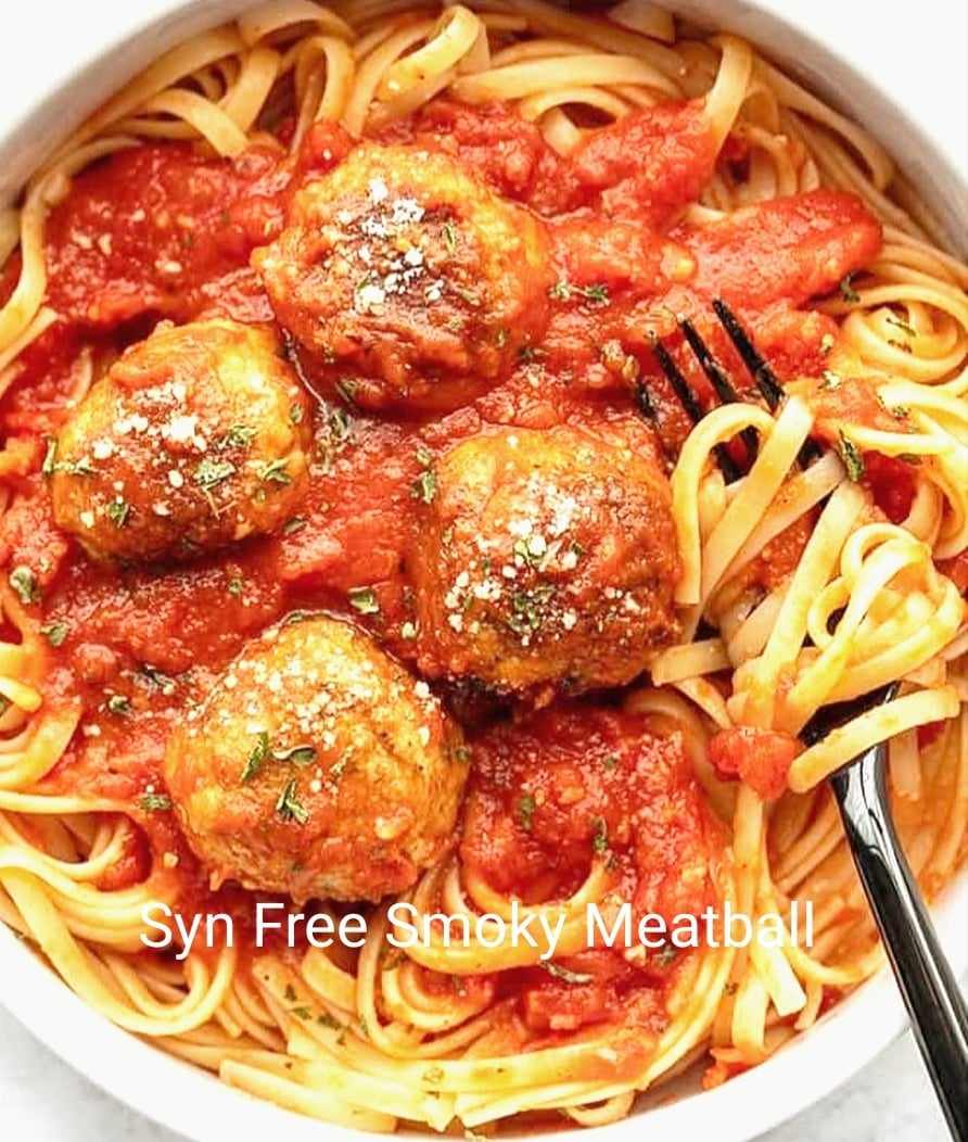 Syn Free Smoky meatball Here’s what I made with a few extra speed veggies thrown in!! Smoky meatball tagliatelle! It was lovely