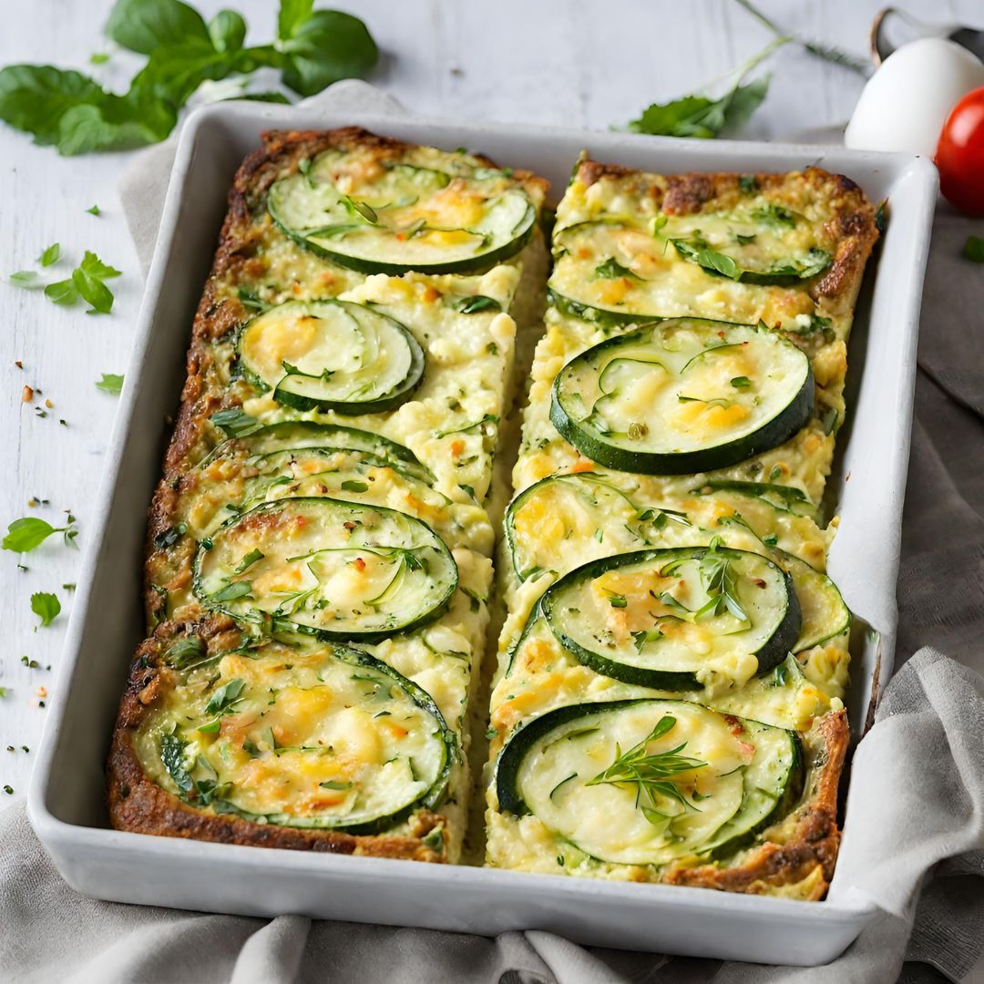 Bread Courgette Crustless Quiche This crustless quiche is a delicious and nutritious option that can be enjoyed for breakfast, lunch, or dinner. It is packed with vegetables and protein, making it a satisfying and wholesome meal. The zucchini provides a natural sweetness and moisture, while the cottage cheese adds protein and creaminess. The onions and chili add a touch of flavor and spice, while the herbs and mint give it a fresh and herbaceous aroma. About Time: Prep Time: 15 min Cook Time: 55 minutes plus 15 mins standing Total Time:1 hour 10 mins plus 15 mins standing Yield: Serves 4 Slimming World: Free Ingredients: 2 zucchini, grated 2 onions, halved and thinly sliced 1 chili pepper, seeded and finely chopped 100g fat-free cottage cheese 6 large eggs Salt and pepper to taste 1 teaspoon dried mixed herbs Low-calorie cooking spray A small handful of fresh mint, chopped 3 tablespoons of nutritional yeast (optional) Instructions: Preheat the oven to 180°C/160°C fan/gas 4. Line a loaf tin (8x4.5 inches) with parchment paper and spray with low-calorie cooking spray. Grate the zucchini and place it in a strainer. Press down on the zucchini to remove as much liquid as possible. Set aside. Spray a large nonstick frying pan with low-calorie cooking spray and heat over medium heat. Add the onions, zucchini, and chili and cook for 10 minutes, stirring occasionally, until softened. Season with salt and pepper and transfer to the prepared loaf tin. Crumble the cottage cheese over the zucchini mixture. In a large bowl, whisk the eggs together. Season with salt and pepper. Add the dried mixed herbs, mint, and nutritional yeast (if using). Pour the egg mixture over the zucchini and cottage cheese. Bake for 30 minutes, or until the quiche is set and golden brown. Remove from the oven and let rest for 15 minutes before cutting into wedges. Tips: For a spicier quiche, add more chili pepper. If you don't have nutritional yeast, you can substitute it with grated Parmesan cheese. This quiche can be served warm or cold. Enjoy!