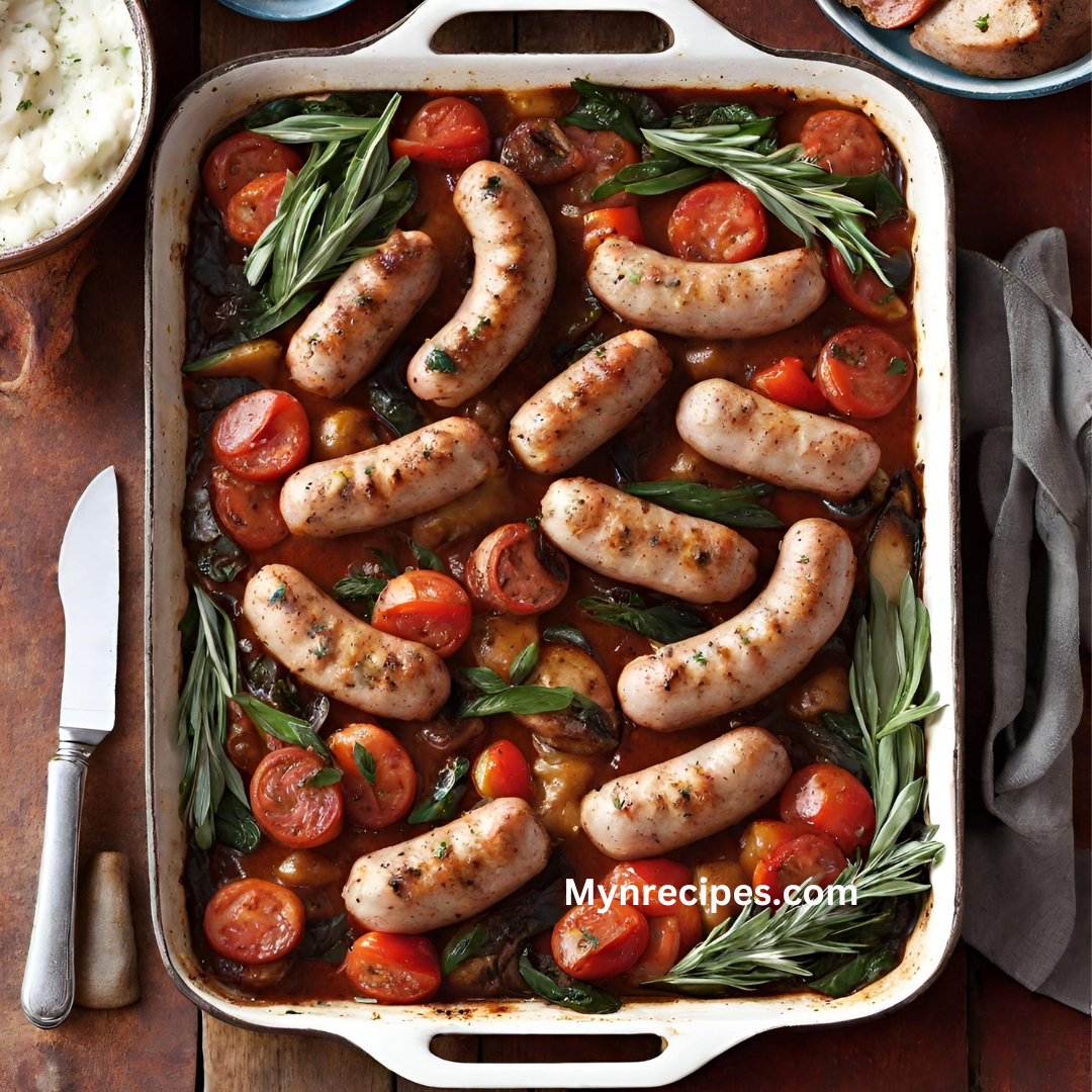 Crisp Sausage Tray Bake with a Rich Tomato Sauce This hearty and flavorful dish is packed with protein and vegetables, making it a satisfying option for Slimming World followers and anyone looking for a delicious and nutritious meal.This Slimming World Sausage tray bake is a delectable dish that's packed with flavour and nutrients. The sausages are cooked to perfection, while the vegetables are tender and bursting with taste. The sauce is rich and creamy, providing a perfect accompaniment to the entire dish. Whether you're looking for a healthy and satisfying meal or a hearty and comforting one, this Slimming World Sausage tray bake is sure to please everyone at your table. Ingredients: Low-calorie cooking spray 12 Slimming World Pork Sausages, halved 2 large onions, chopped 1 bay leaf 6 sprigs of fresh thyme, leaves picked 5 sprigs of fresh sage, leaves chopped 1 tablespoon tomato paste 2 cloves garlic, minced 1 chicken stock cube, crumbled 1 tablespoon Bovril 1 teaspoon Worcestershire sauce 300g baby new potatoes, halved or quartered for larger ones 2 carrots, chopped into chunks 3 red onions, sliced 1 small butternut squash, peeled, seeded, and chopped into chunks 3 portobello mushrooms, each cut into 6 pieces 4 sprigs of fresh rosemary, each cut into 3 pieces Instructions: Preheat oven to 200°C/fan 180°C/gas 6. Spray a non-stick saucepan with cooking spray and place over high heat. Add the sausages and brown on all sides, then transfer to an ovenproof dish and set aside. To make the sauce, add the chopped onions to the saucepan and cook for 5 minutes, until browned and softened. Add a splash of water if they stick. Add the bay leaf, thyme, sage, tomato paste, garlic, stock cube, Bovril, Worcestershire sauce, and 1 liter of boiling water. Bring to a boil, then reduce heat to low and simmer for 15 minutes. While the sauce is simmering, bring another large saucepan of water to a boil over high heat. Add the potatoes and carrots, reduce heat to low, and cook for 10 minutes. Drain well and add to the sausages in the dish. Discard the bay leaf and blend the sauce until smooth, either with a stick blender or in a food processor. Return the sauce to the pan if you used a food processor, add the sliced red onions, and simmer for 15 minutes or until reduced by one-third. Add the squash and mushrooms to the ovenproof dish and pour over the sauce. Top with the rosemary sprigs and roast for 30 minutes or until everything is cooked and tender. Tips: For a richer flavor, use half chicken stock and half beef stock. Serve with a side of steamed green beans or broccoli. For a gluten-free option, use gluten-free sausages and tomato paste. This dish can be made ahead of time and reheated in the oven or microwave. Nutritional information: This dish provides approximately 500 calories 40g of protein 20g of fiber 5g of fat per serving. mynrecipes.com