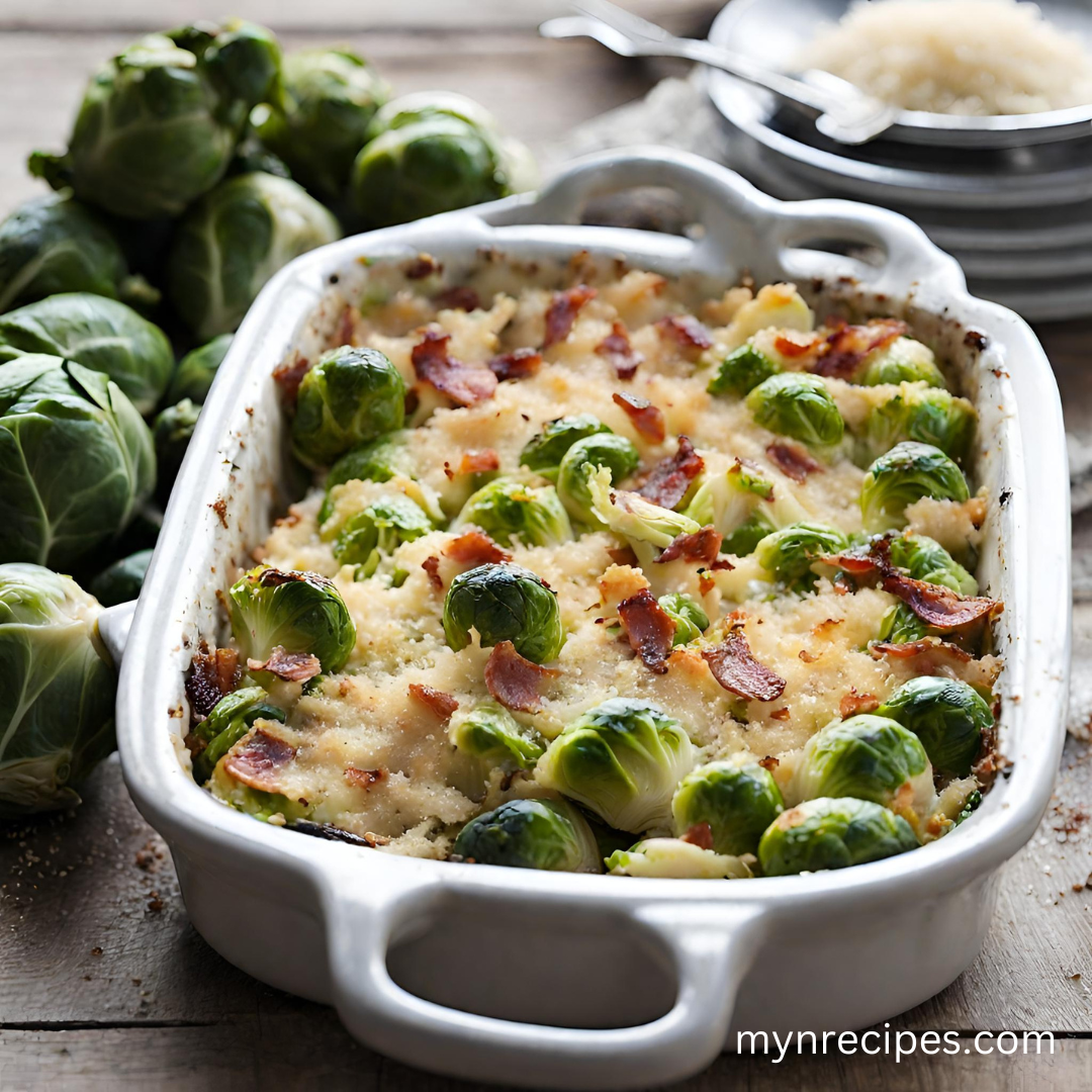 How to make a delicious Brussels Sprouts Gratin Brussels sprouts are a healthy and versatile vegetable that can be used in a variety of dishes. One of the most popular ways to prepare them is in a gratin. Gratins are a type of dish that is made by baking vegetables in a creamy sauce and topping them with cheese. This recipe for Brussels Sprouts Gratin is easy to follow and yields a delicious and satisfying dish. The Brussels sprouts are cooked until soft and tender, and the sauce is creamy and flavorful. The grated Parmesan cheese adds a touch of richness and umami, and the chopped bacon adds a salty and smoky flavor. About Time: Prep Time: 10 mins Cook Time: 35 mins Total Time: 45 mins Yield: 4 Servers  Free Ingredients: 400g Brussels sprouts, thinly sliced 2 cloves garlic, crushed ¾ cup (180ml) chicken or vegetable stock 60g Parmesan cheese, grated 3 slices of lean bacon, chopped Spray oil Salt and black pepper Go to the next page to get the Instructions Instructions: Preheat oven to 200c/400f (gas mark 6). Spray a frying pan over a medium-high heat with spray oil. Add the chopped bacon and fry until golden. Remove from pan and set aside. Spray the frying pan with a little more spray oil. Add the sliced Brussels sprouts and saute for 2-3 minutes, or until slightly softened. Add the garlic, stock, and salt and pepper. Saute for 5-7 minutes, or until the stock has reduced and the Brussels sprouts are tender. Transfer the Brussels sprouts to an ovenproof dish. Sprinkle with the grated Parmesan cheese and chopped bacon. Bake for 20 minutes, or until the cheese is melted and golden. Tips: For a richer flavor, use whole milk instead of chicken or vegetable stock. If you don't have Parmesan cheese, you can use Gruyère or another type of hard cheese. You can also add other vegetables to this gratin, such as broccoli, carrots, or mushrooms. Serving suggestions: Serve this gratin as a side dish with roast chicken or pork. It can also be eaten on its own as a light meal. I hope you enjoy this recipe!